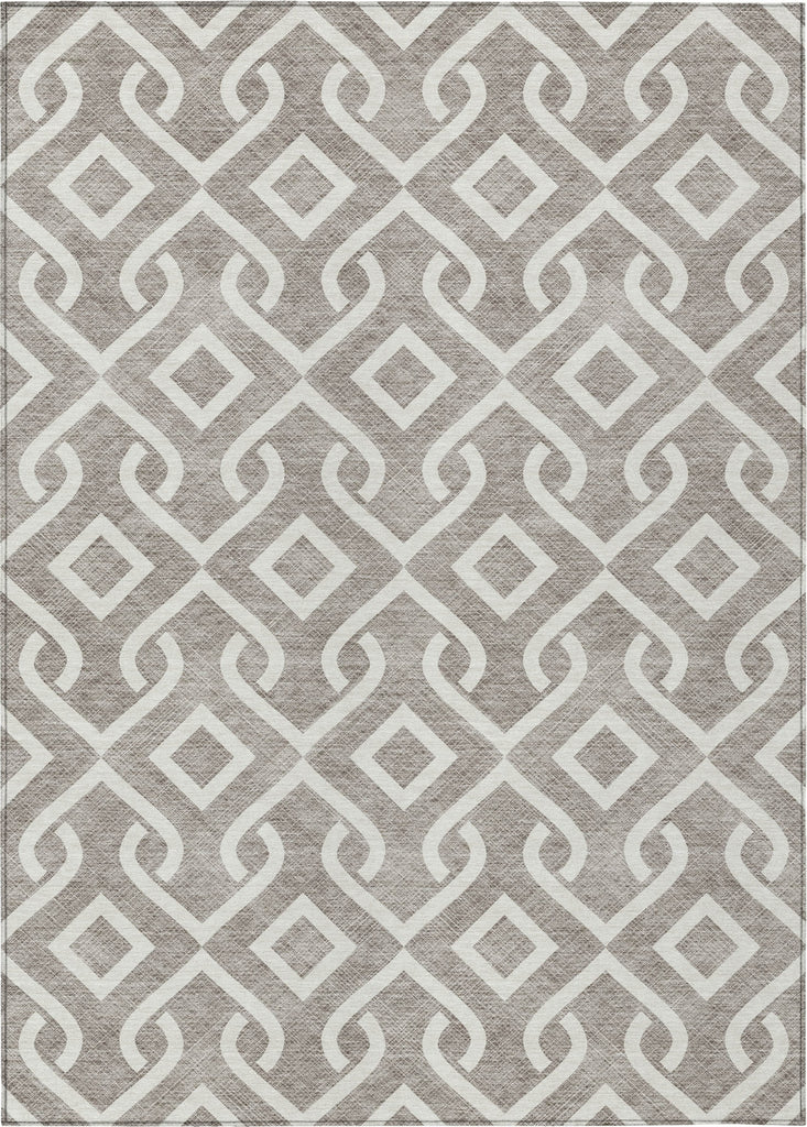 Piper Looms Chantille Geometric ACN621 Taupe Area Rug