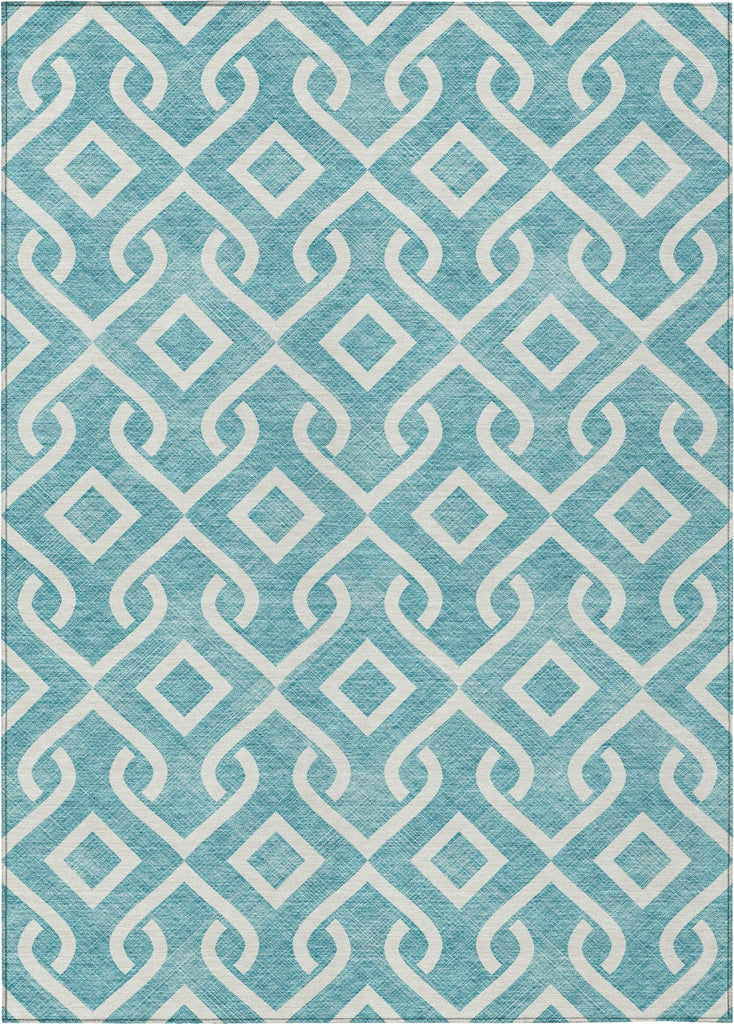 Piper Looms Chantille Geometric ACN621 Teal Area Rug