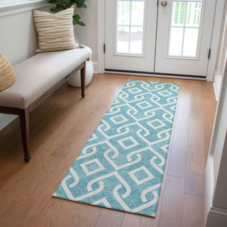 Piper Looms Chantille Geometric ACN621 Teal Area Rug