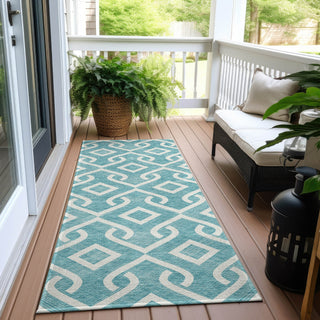 Piper Looms Chantille Geometric ACN621 Teal Area Rug