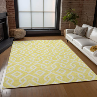 Piper Looms Chantille Geometric ACN621 Yellow Area Rug