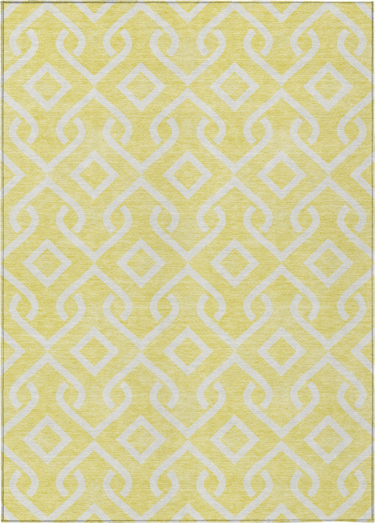 Piper Looms Chantille Geometric ACN621 Yellow Area Rug