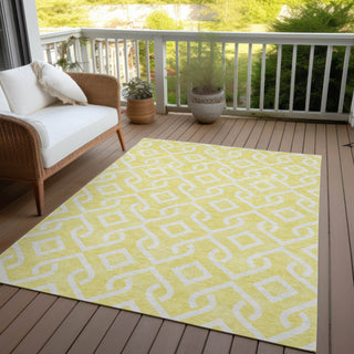 Piper Looms Chantille Geometric ACN621 Yellow Area Rug