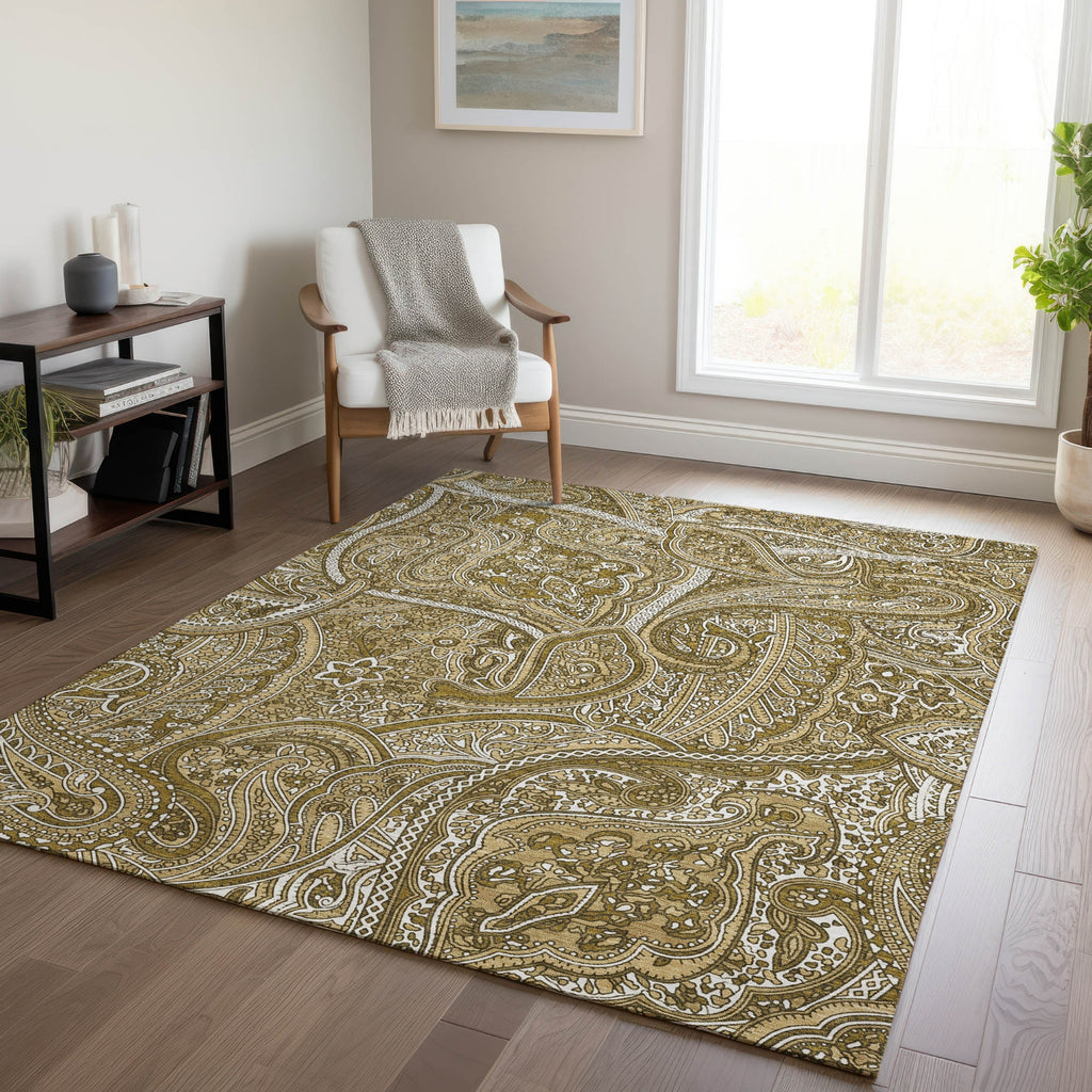 Piper Looms Chantille Paisley ACN623 Brown Area Rug Lifestyle Image Feature