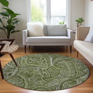 Piper Looms Chantille Paisley ACN623 Green Area Rug