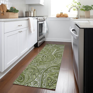 Piper Looms Chantille Paisley ACN623 Green Area Rug