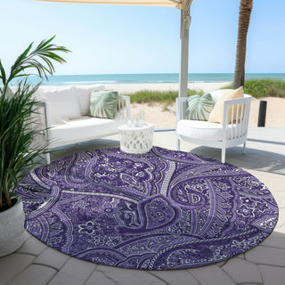 Piper Looms Chantille Paisley ACN623 Purple Area Rug