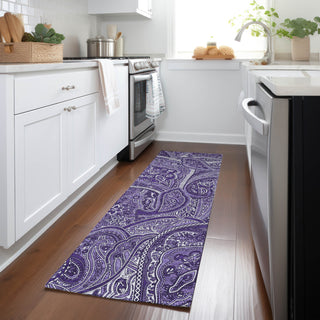 Piper Looms Chantille Paisley ACN623 Purple Area Rug