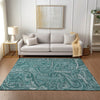 Piper Looms Chantille Paisley ACN623 Teal Area Rug Lifestyle Image Feature