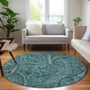 Piper Looms Chantille Paisley ACN623 Teal Area Rug