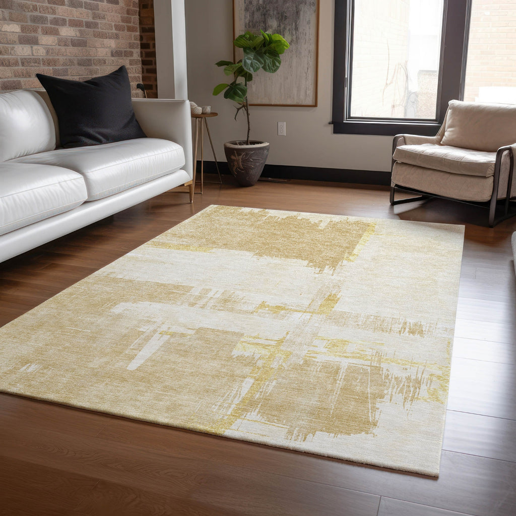 Piper Looms Chantille Modern ACN624 Beige Area Rug Lifestyle Image Feature