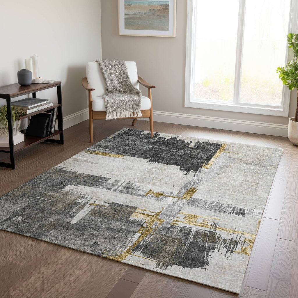 Piper Looms Chantille Modern ACN624 Gray Area Rug Lifestyle Image Feature