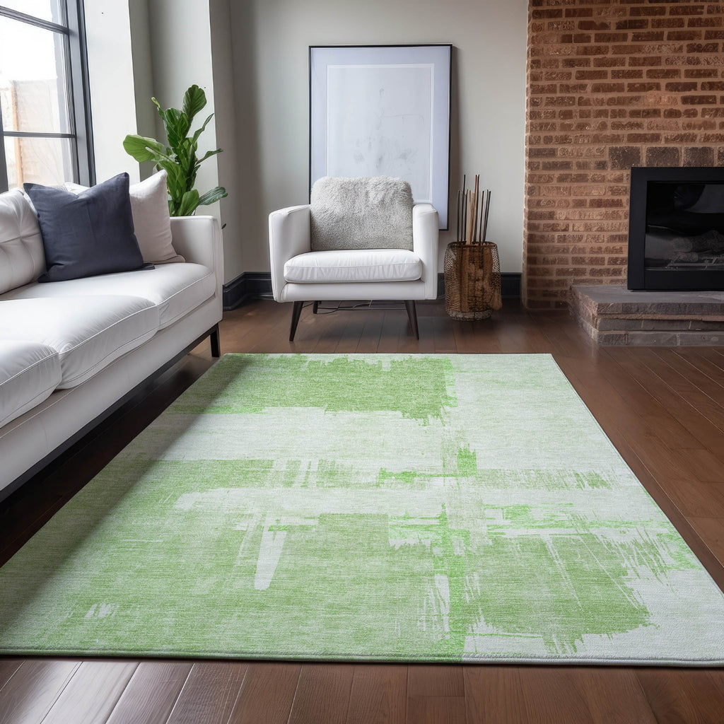 Piper Looms Chantille Modern ACN624 Green Area Rug Lifestyle Image Feature
