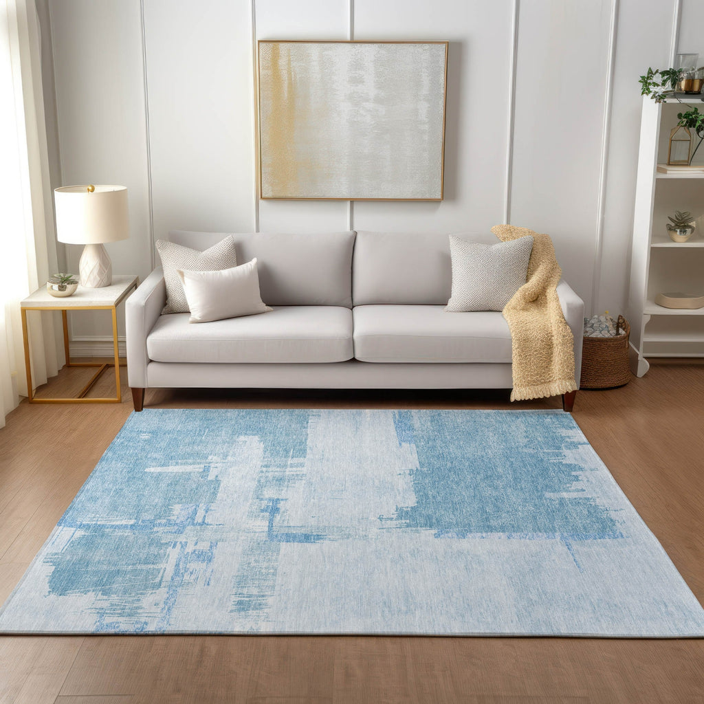 Piper Looms Chantille Modern ACN624 Sky Area Rug Lifestyle Image Feature