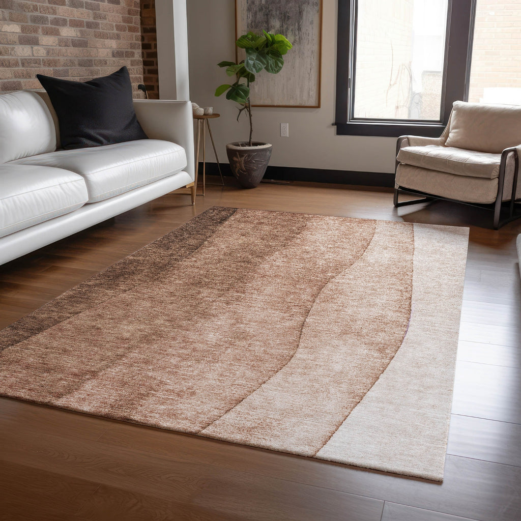 Piper Looms Chantille Ombre ACN625 Brown Area Rug Lifestyle Image Feature