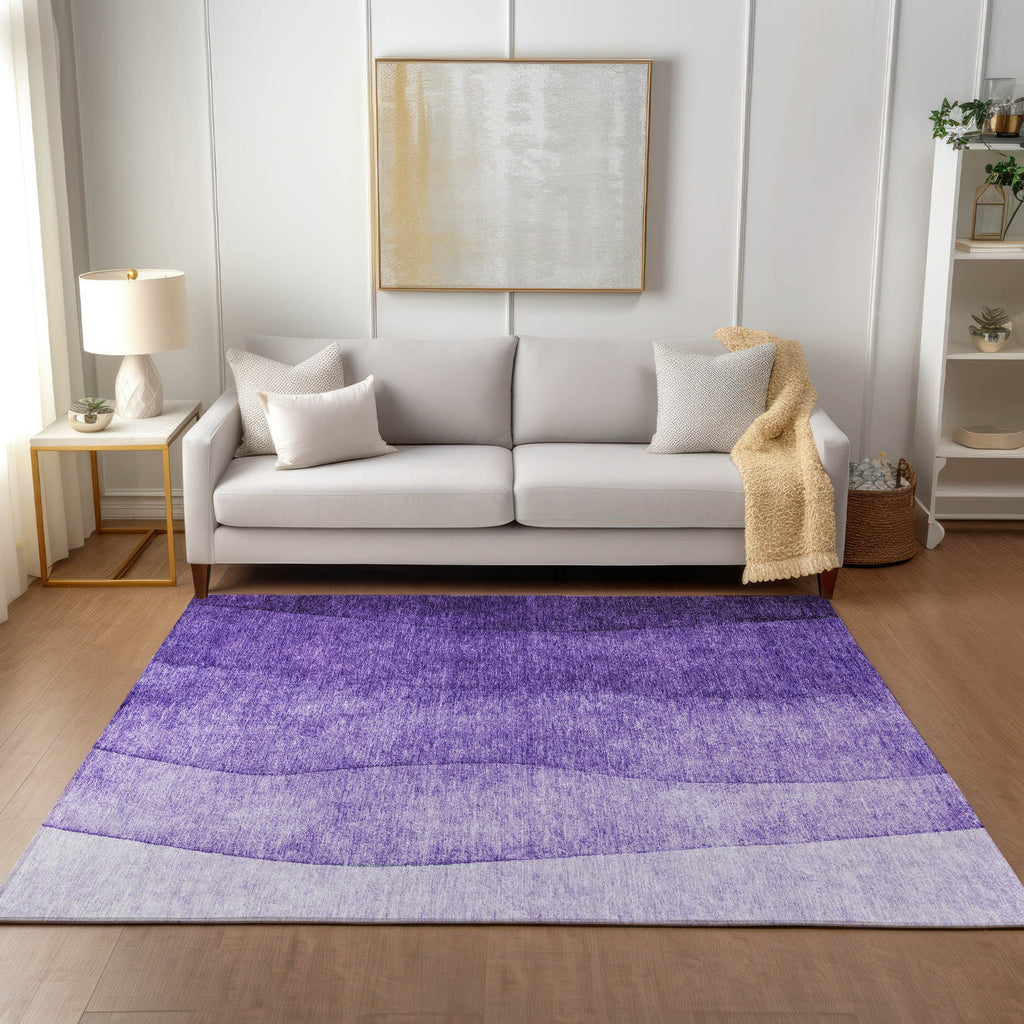 Piper Looms Chantille Ombre ACN625 Purple Area Rug Lifestyle Image Feature