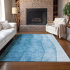 Piper Looms Chantille Ombre ACN625 Teal Area Rug Lifestyle Image Feature