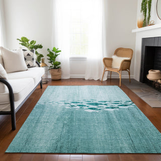 Piper Looms Chantille Nautical ACN627 Teal Area Rug