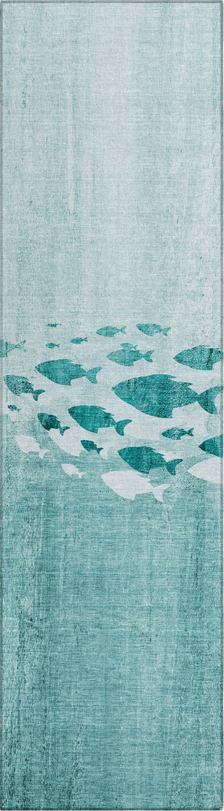 Piper Looms Chantille Nautical ACN627 Teal Area Rug