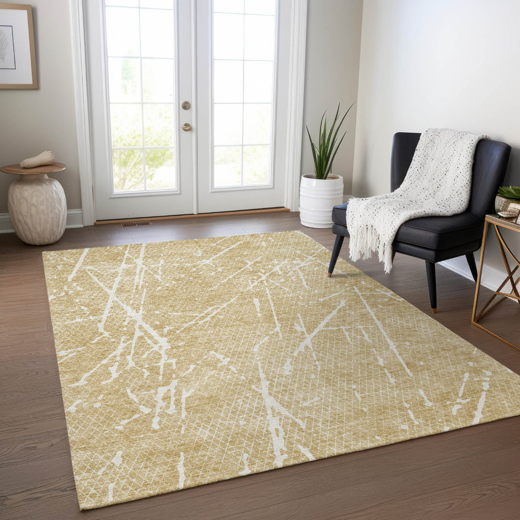 Piper Looms Chantille Lines ACN628 Beige Area Rug Lifestyle Image Feature
