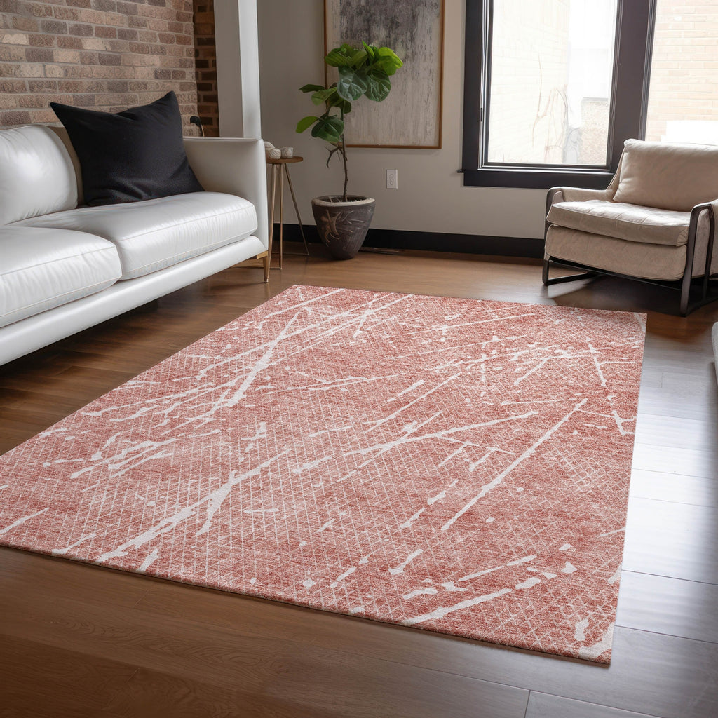 Piper Looms Chantille Lines ACN628 Blush Area Rug Lifestyle Image Feature