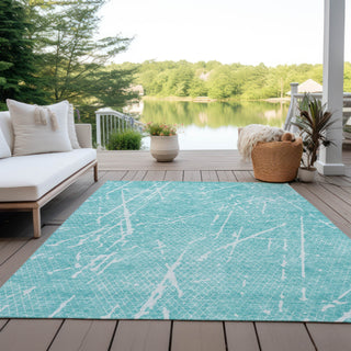 Piper Looms Chantille Lines ACN628 Teal Area Rug