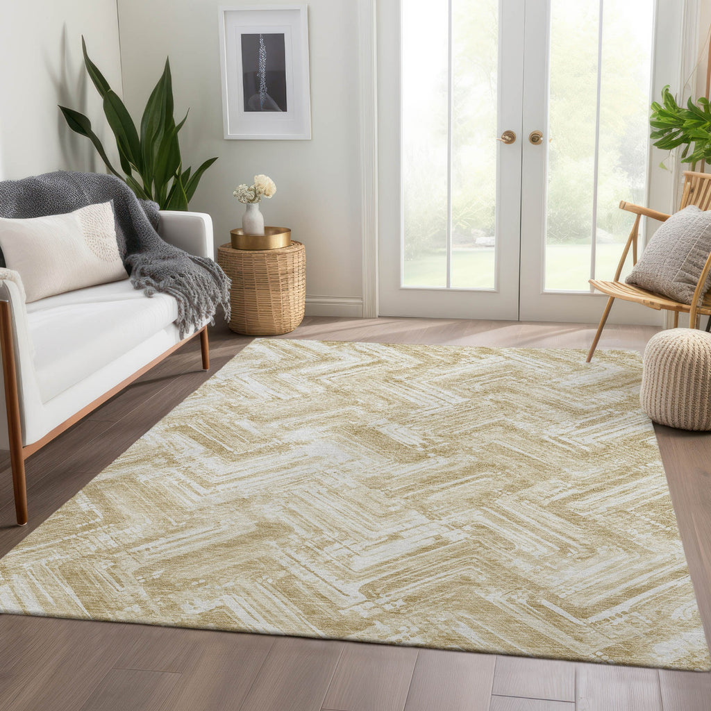 Piper Looms Chantille Modern ACN630 Beige Area Rug Lifestyle Image Feature