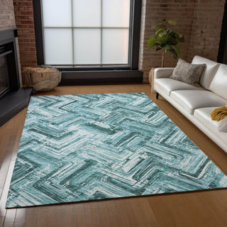 Piper Looms Chantille Modern ACN630 Teal Area Rug