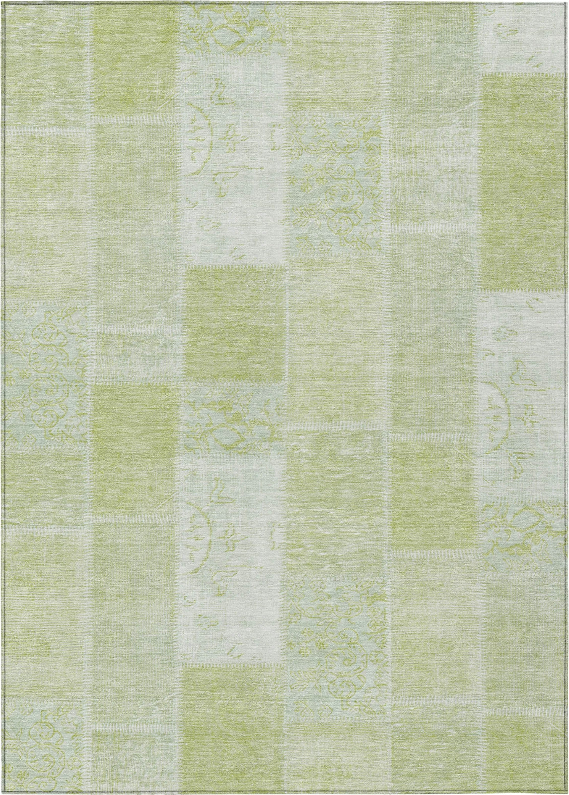 Piper Looms Chantille Patchwork ACN631 Aloe Area Rug