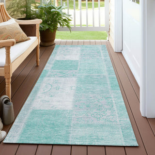 Piper Looms Chantille Patchwork ACN631 Aqua Area Rug