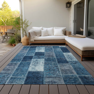 Piper Looms Chantille Patchwork ACN631 Blue Area Rug