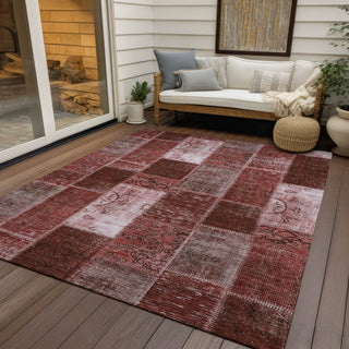 Piper Looms Chantille Patchwork ACN631 Burgundy Area Rug