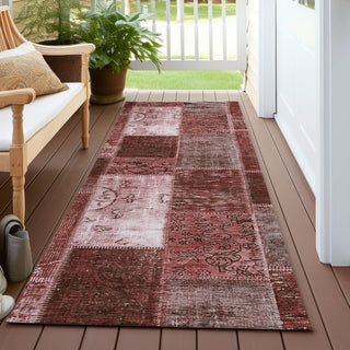 Piper Looms Chantille Patchwork ACN631 Burgundy Area Rug