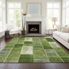 Piper Looms Chantille Patchwork ACN631 Olive Area Rug Lifestyle Image Feature