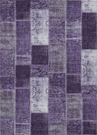 Piper Looms Chantille Patchwork ACN631 Purple Area Rug