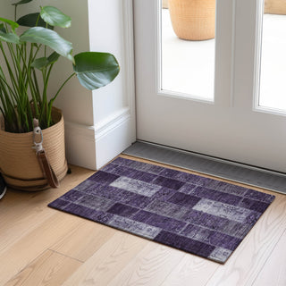 Piper Looms Chantille Patchwork ACN631 Purple Area Rug