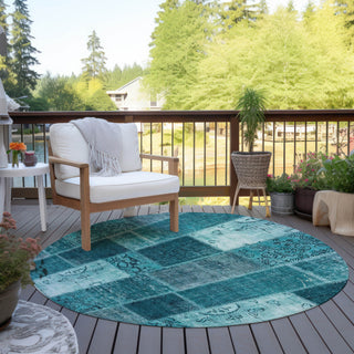 Piper Looms Chantille Patchwork ACN631 Teal Area Rug