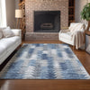 Piper Looms Chantille Modern ACN632 Blue Area Rug Lifestyle Image Feature