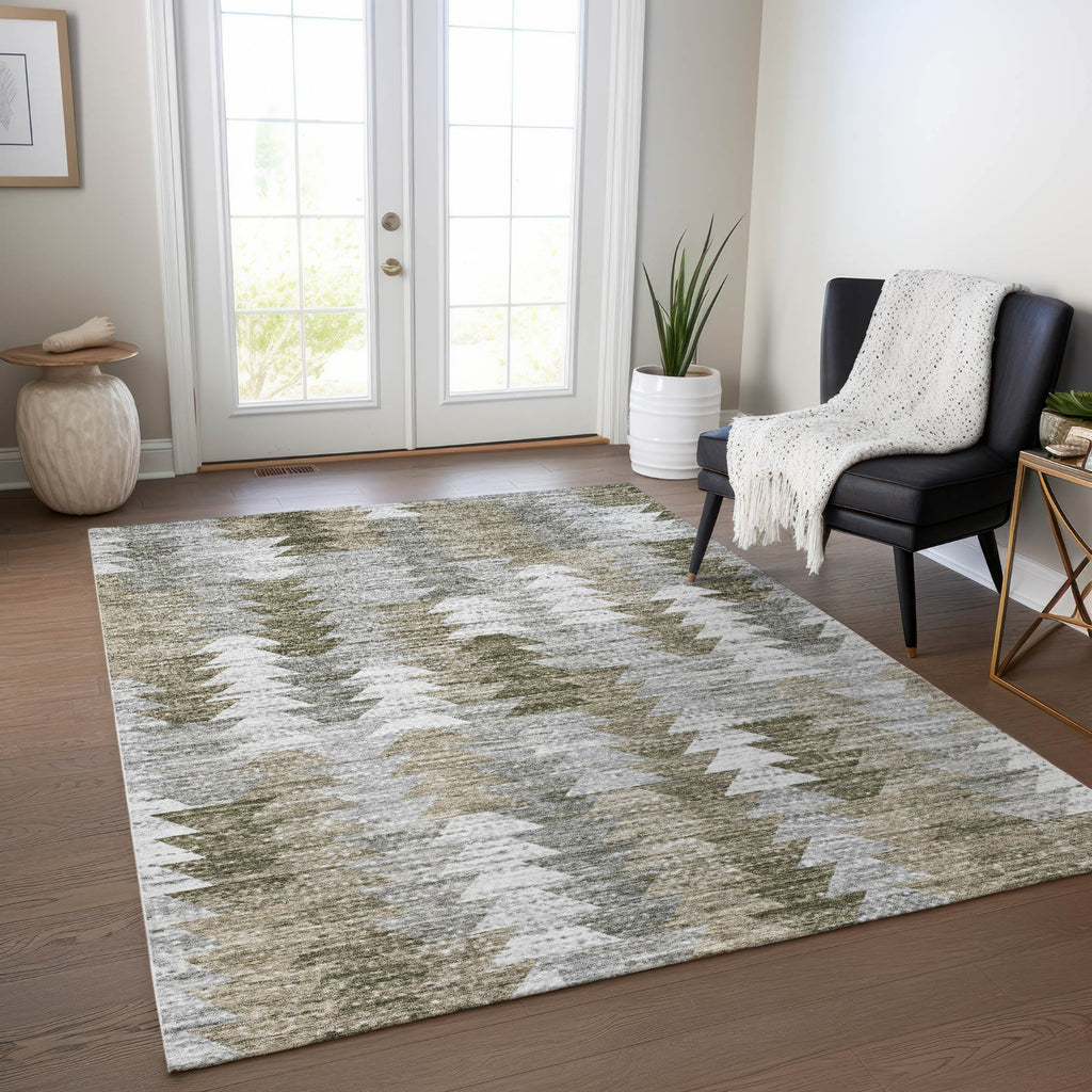 Piper Looms Chantille Modern ACN632 Brown Area Rug Lifestyle Image Feature