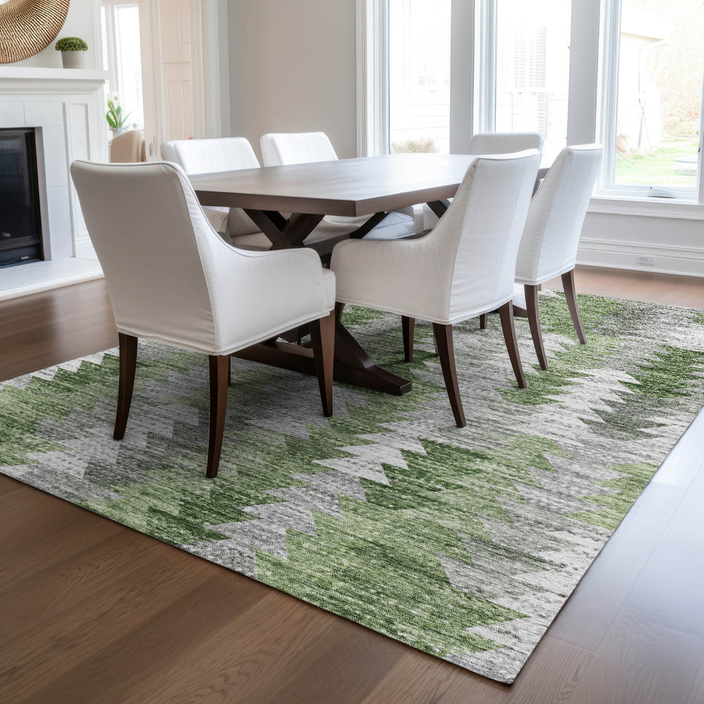 Piper Looms Chantille Modern ACN632 Green Area Rug Lifestyle Image Feature