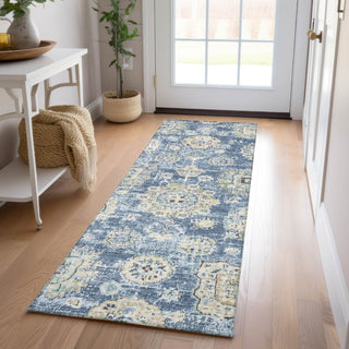 Piper Looms Chantille Floral ACN634 Blue Area Rug