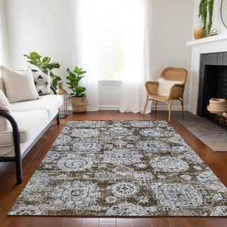 Piper Looms Chantille Floral ACN634 Chocolate Area Rug