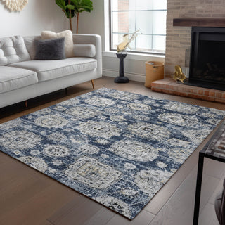 Piper Looms Chantille Floral ACN634 Navy Area Rug