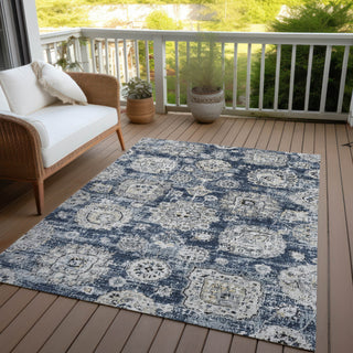 Piper Looms Chantille Floral ACN634 Navy Area Rug