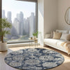 Piper Looms Chantille Floral ACN634 Navy Area Rug