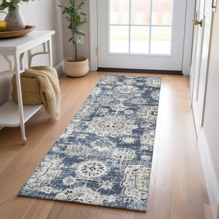 Piper Looms Chantille Floral ACN634 Navy Area Rug