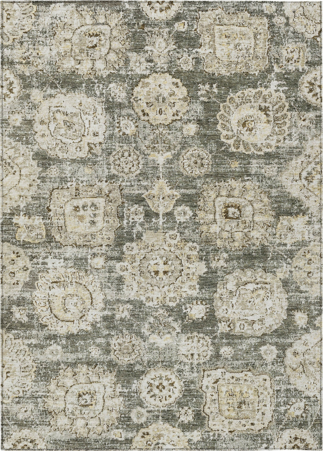 Piper Looms Chantille Floral ACN634 Taupe Area Rug