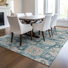 Piper Looms Chantille Floral ACN634 Teal Area Rug Lifestyle Image Feature