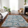 Piper Looms Chantille Floral ACN634 Teal Area Rug