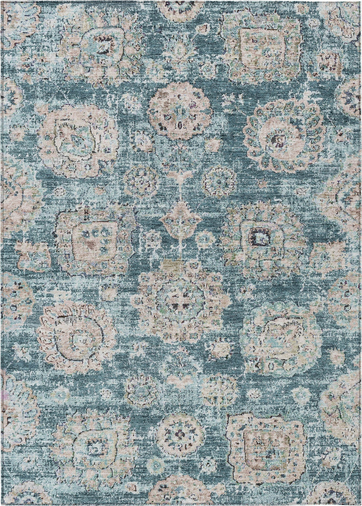 Piper Looms Chantille Floral ACN634 Teal Area Rug